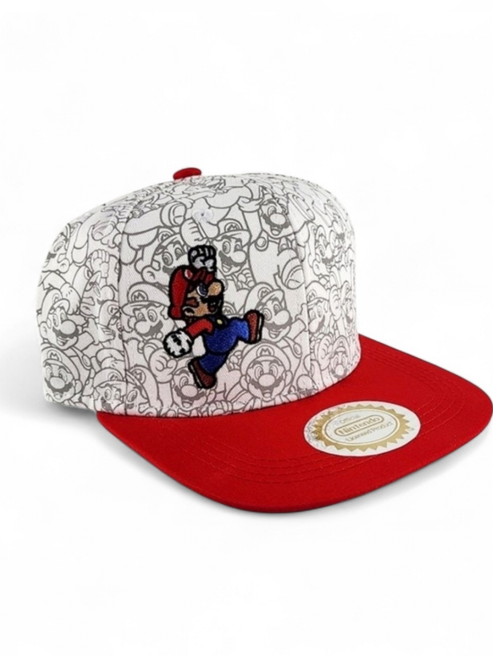 Nintendo Super Mario Unisex Snapback Adjustable Hat Cap Red White OSFM